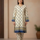 Women Unstitched Printed Suit Yellow Polo Cotton 2 Pcs