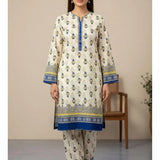 Women Unstitched Printed Suit Yellow Polo Cotton 2 Pcs