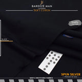 Men Black Cotton Unstitched Suit Summer
