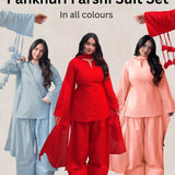 3 Pcs Women's Stitched Linen Plain Suit