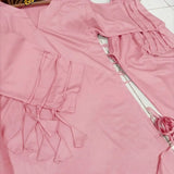 3 Pcs Women's Stitched Linen Plain Suit