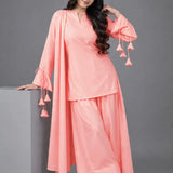 3 Pcs Women's Stitched Linen Plain Suit