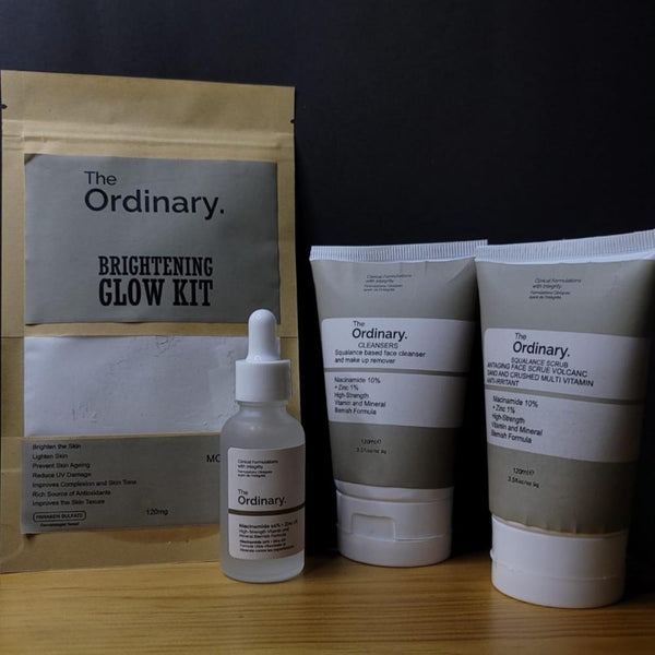 The Ordinary Brightening Glow Kit 4-Piece Serum Exfoliator Cream