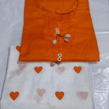 2 Pcs Women's Stitched Cotton Plain Shirt And Trouser