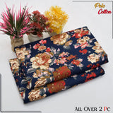 2 Pcs Women's Unstitched 3-D Block Printed Suit