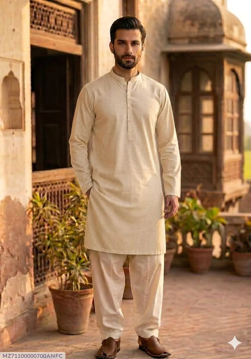 Men's Unstitched Soft Cotton Plain Suit