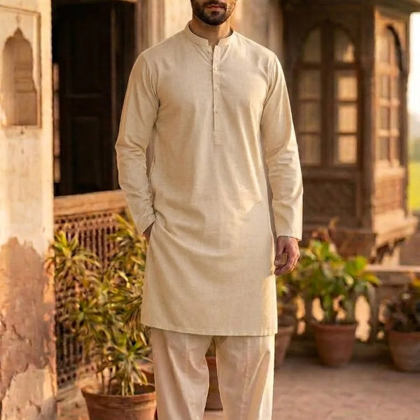 Men's Unstitched Soft Cotton Plain Suit