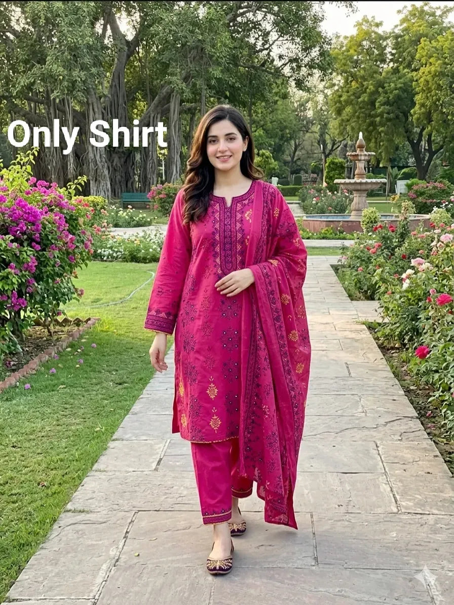 Embroidered Dhaga Shirt with Color Change Design