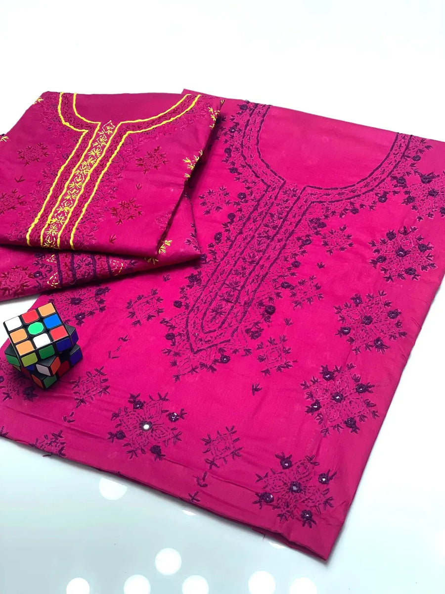 Embroidered Dhaga Shirt with Color Change Design