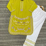 2 Pcs Women's Stitched Cotton Embroidered Co-Ord Set